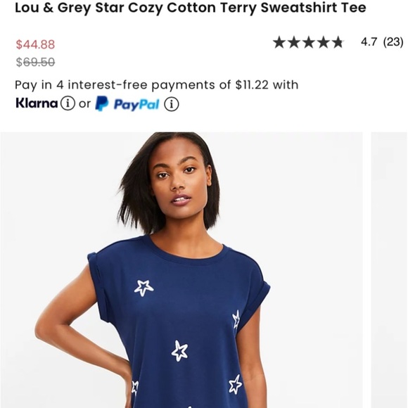 Lou & Grey Star Cozy Cotton Terry Sweatshirt Tee - Picture 4 of 4